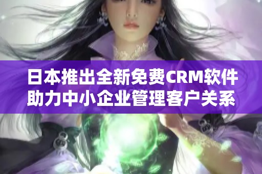 日本推出全新免费CRM软件助力中小企业管理客户关系