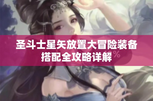 圣斗士星矢放置大冒险装备搭配全攻略详解