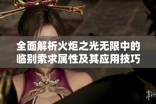 全面解析火炬之光无限中的临别索求属性及其应用技巧