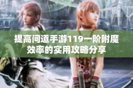 提高问道手游119一阶附魔效率的实用攻略分享