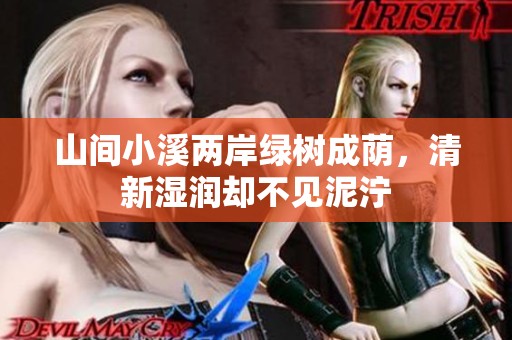 山间小溪两岸绿树成荫，清新湿润却不见泥泞