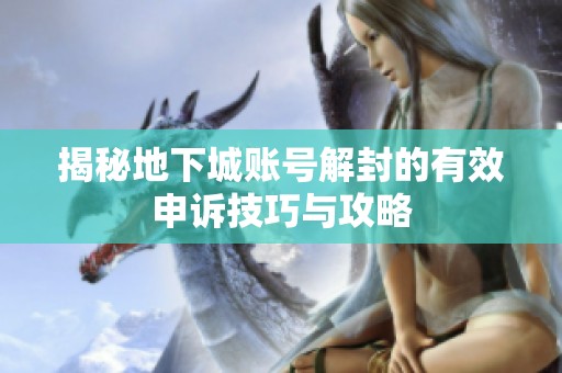 揭秘地下城账号解封的有效申诉技巧与攻略