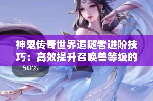 神鬼传奇世界追随者进阶技巧：高效提升召唤兽等级的全面指南