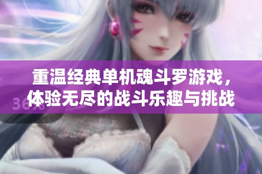 重温经典单机魂斗罗游戏，体验无尽的战斗乐趣与挑战